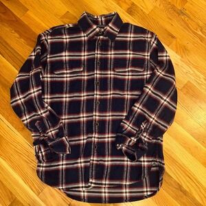 Jachs Flannel-Lined‎ Shirt Jacket Shacket Navy Blue Plaid Men's - MEDIUM